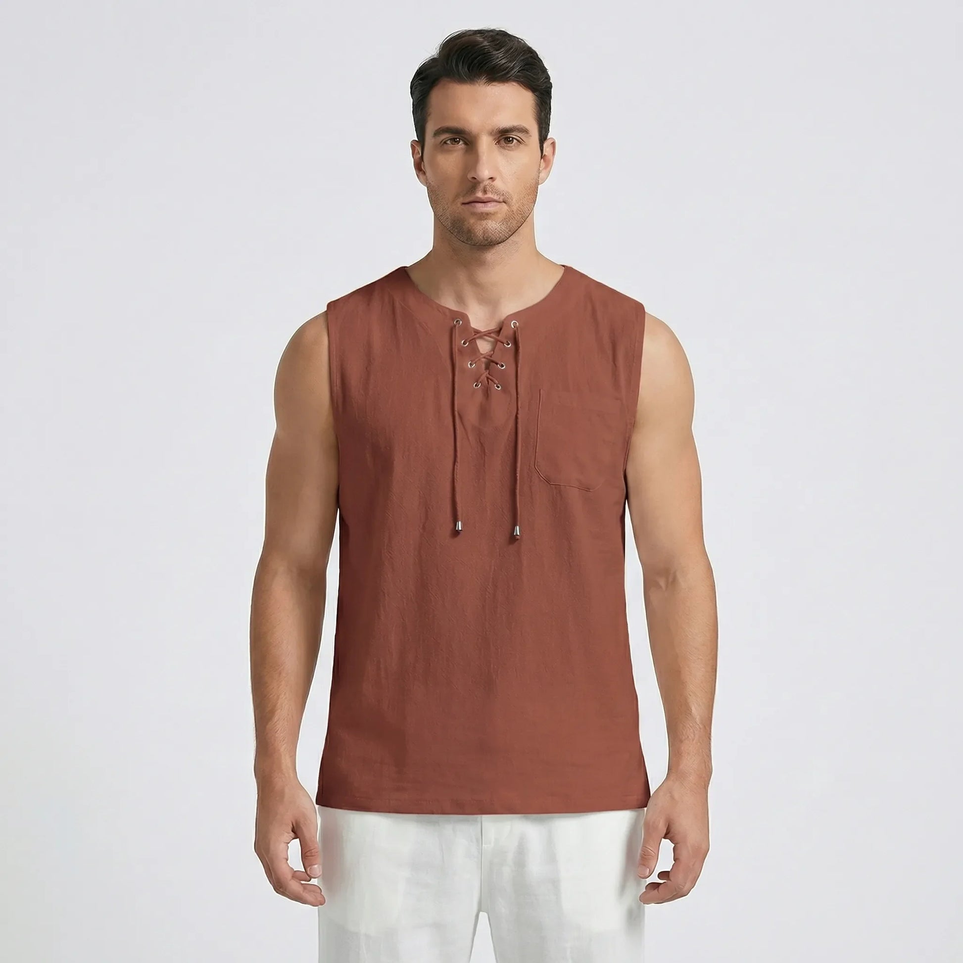 Sleeveless Mens Tank Top With V-Neck - Thilo