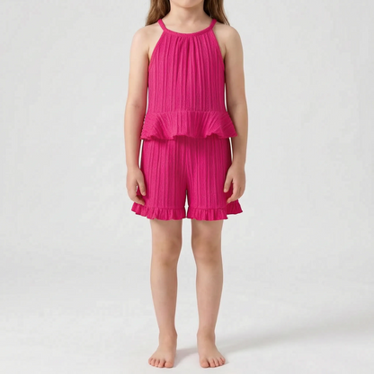 Sleeveless Ruffle Top And Shorts Set - Glimmera