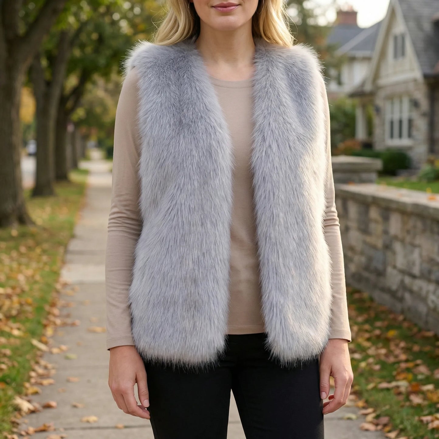Sleeveless Textured Gilet - Elaine