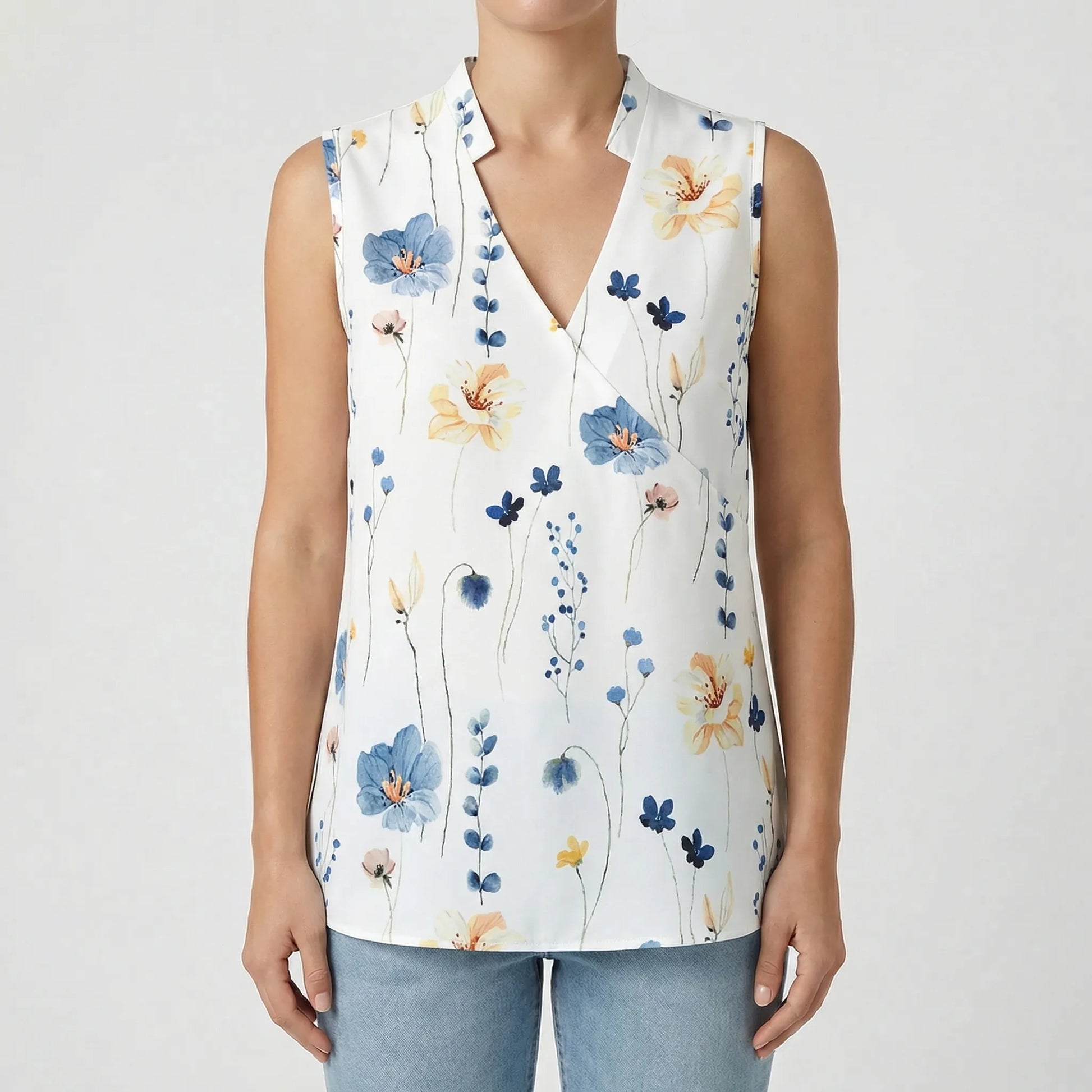 Sleeveless V-Neck Blouse - Lindsay