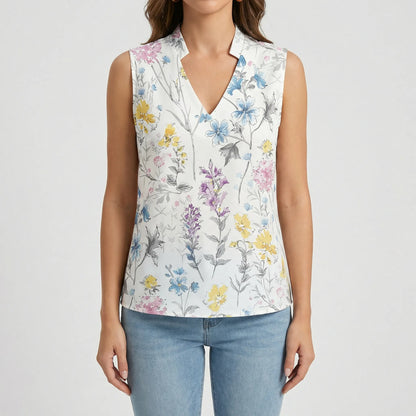 Sleeveless V-Neck Blouse - Lindsay