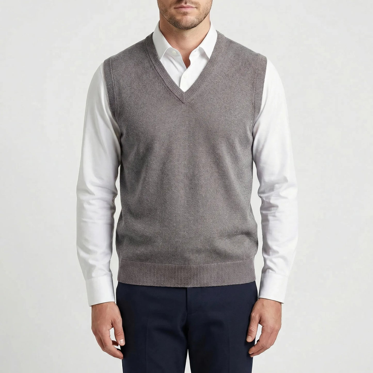 Sleeveless V-Neck Knitted Waistcoat - Teo