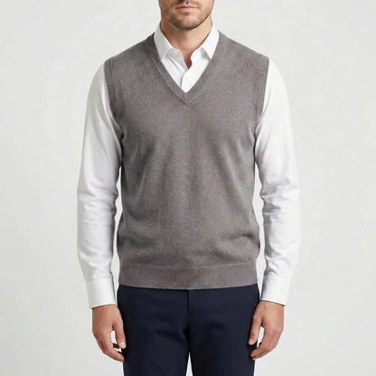 Sleeveless V-Neck Knitted Waistcoat - Teo