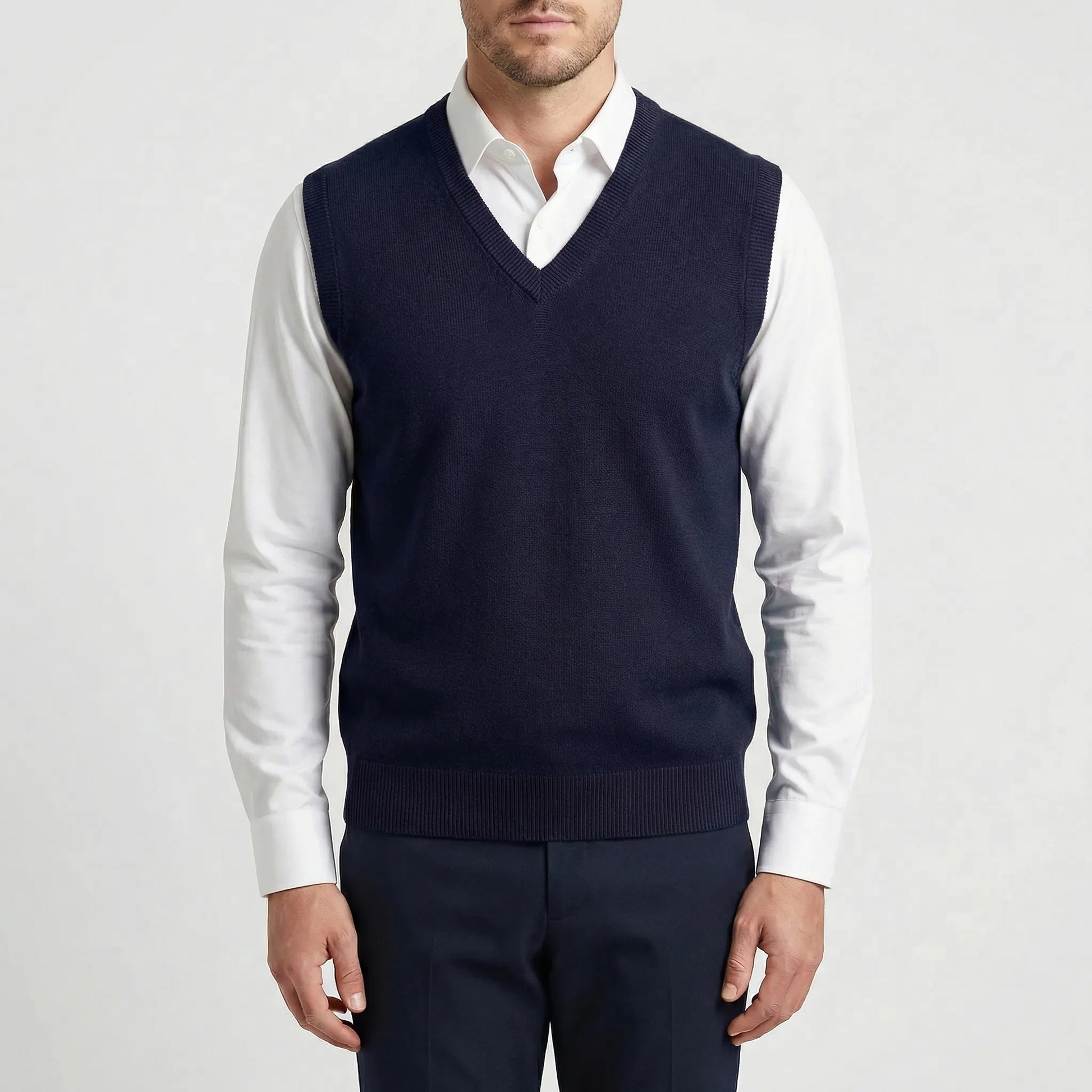 Sleeveless V-Neck Knitted Waistcoat - Teo