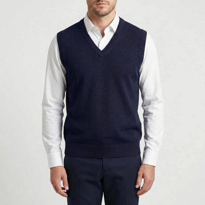 Sleeveless V-Neck Knitted Waistcoat - Teo