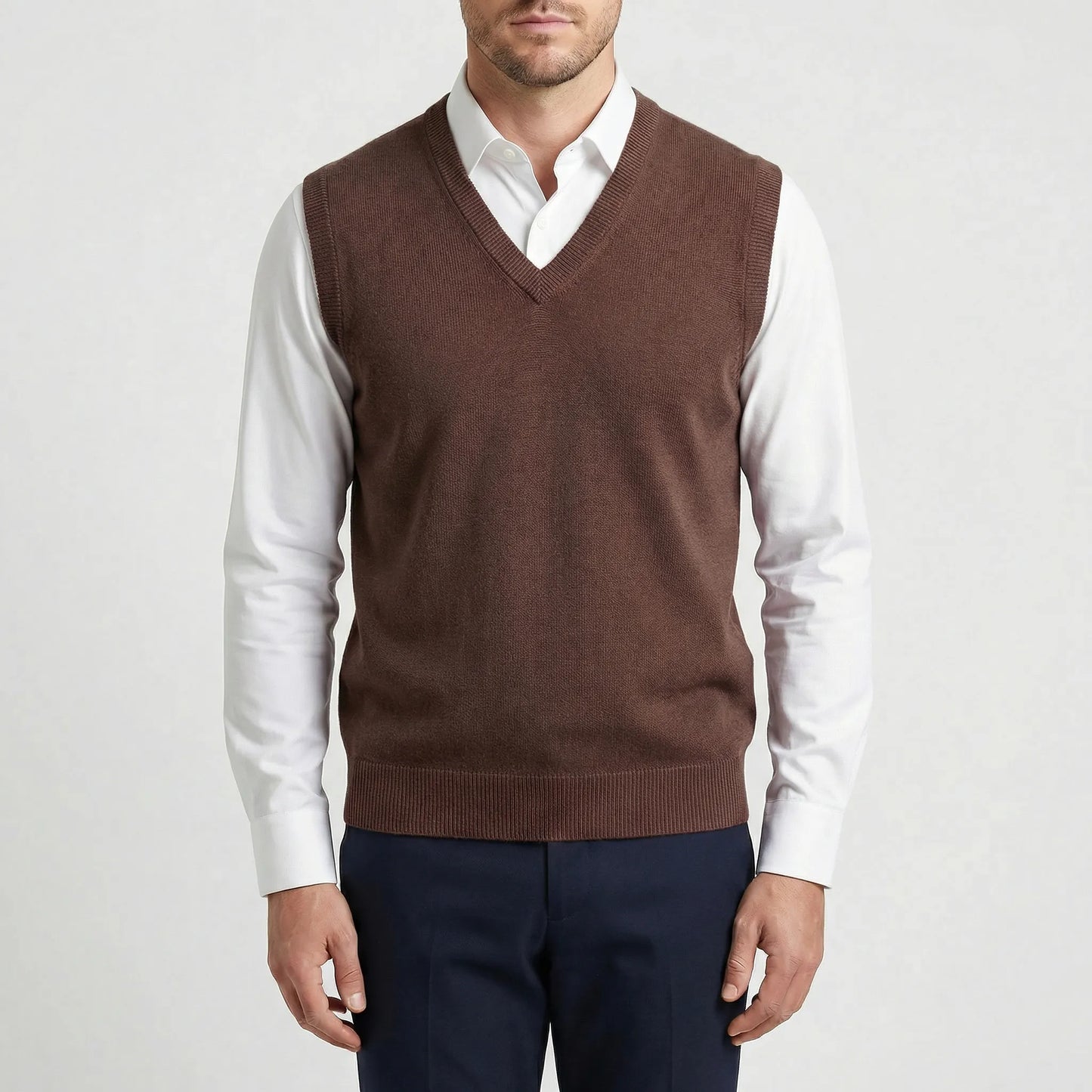 Sleeveless V-Neck Knitted Waistcoat - Teo