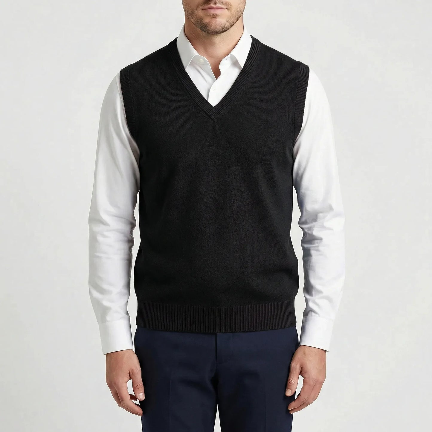Sleeveless V-Neck Knitted Waistcoat - Teo