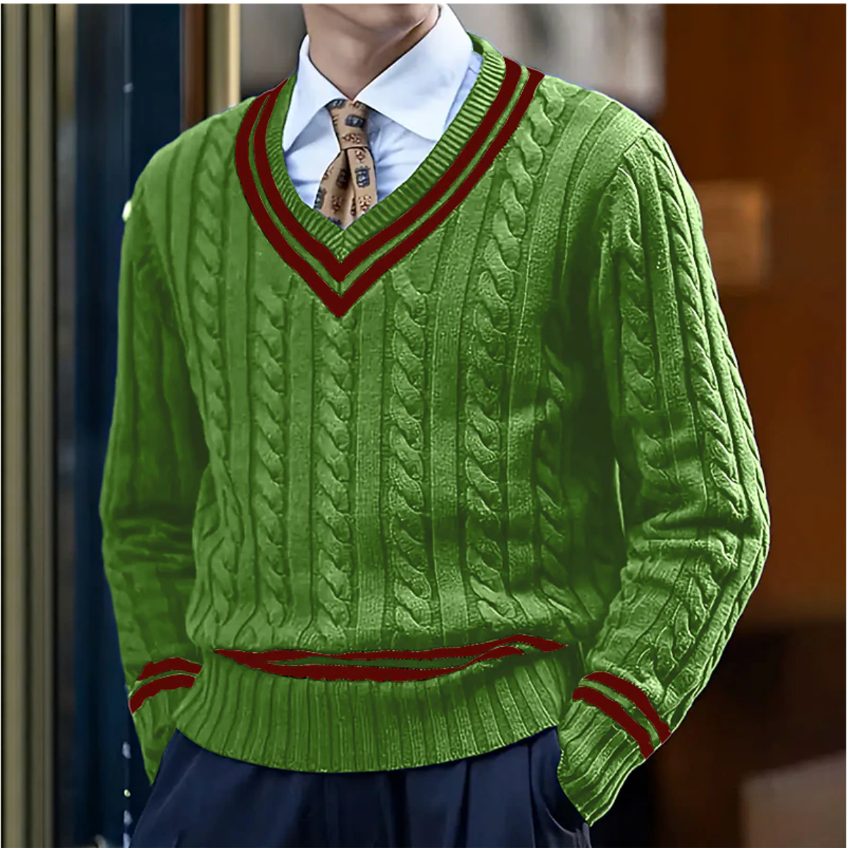 Slim-Fit-Pullover Mit V-Ausschnitt - Rocco