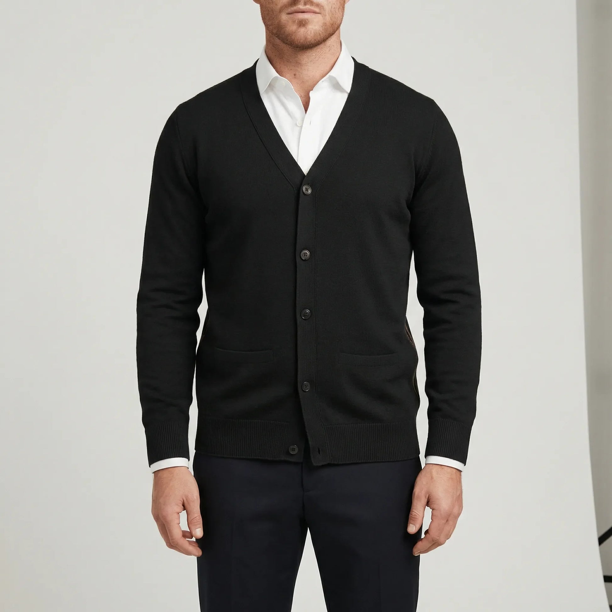 Slim-Fit Long-Sleeved Cardigan - Devin