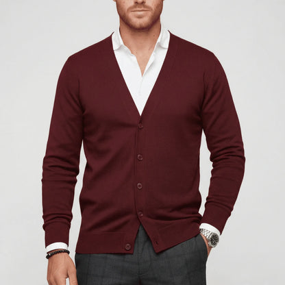 Slim-Fit Long-Sleeved Cardigan - Devin
