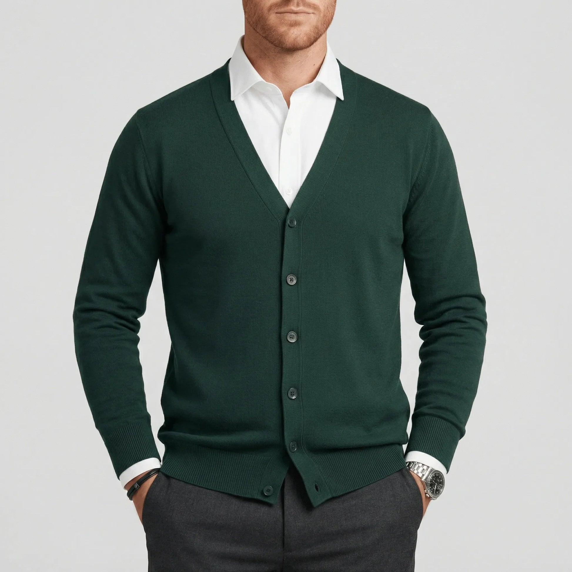 Slim-Fit Long-Sleeved Cardigan - Devin
