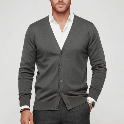 Slim-Fit Long-Sleeved Cardigan - Devin