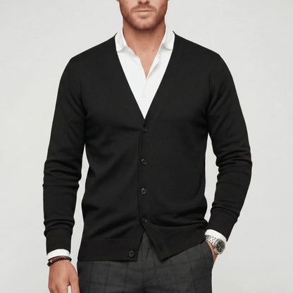 Slim-Fit Long-Sleeved Cardigan - Devin