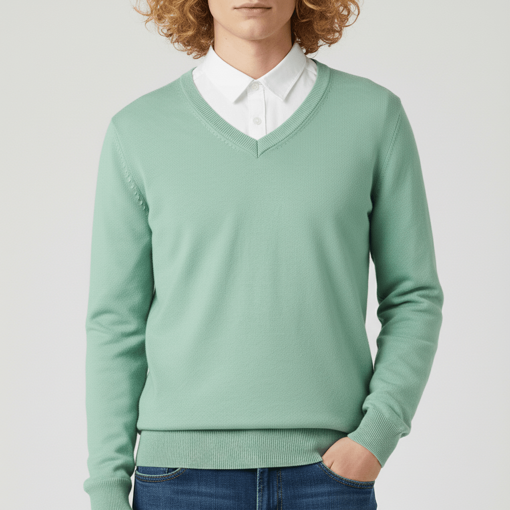 Slim-Fit V-Ausschnitt Pullover - Keanu