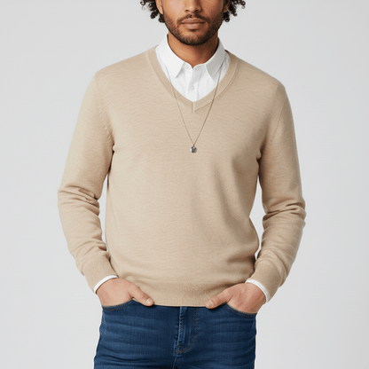Slim-Fit V-Ausschnitt Pullover - Keanu