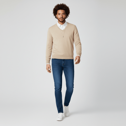 Slim-Fit V-Ausschnitt Pullover - Keanu