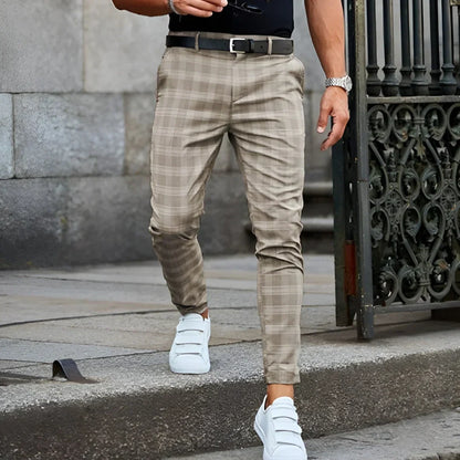 Slim Fit Cropped Check Trousers - Cornelius