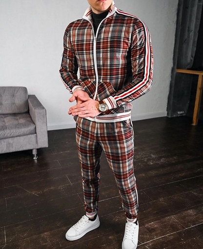 Slim Fit Jogger Set Mit Stehkragen - Riccardo
