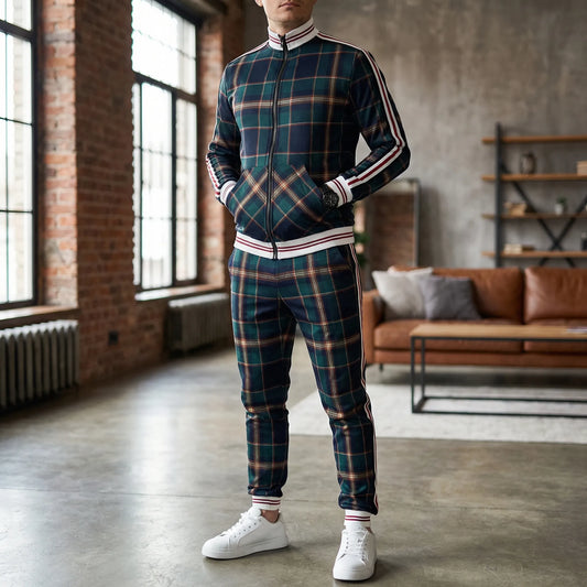 Slim Fit Tracksuit With Stand-Up Collar - Riccardo
