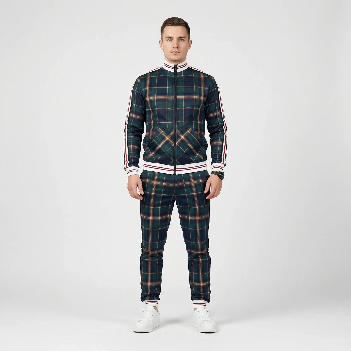 Slim Fit Tracksuit With Stand-Up Collar - Riccardo