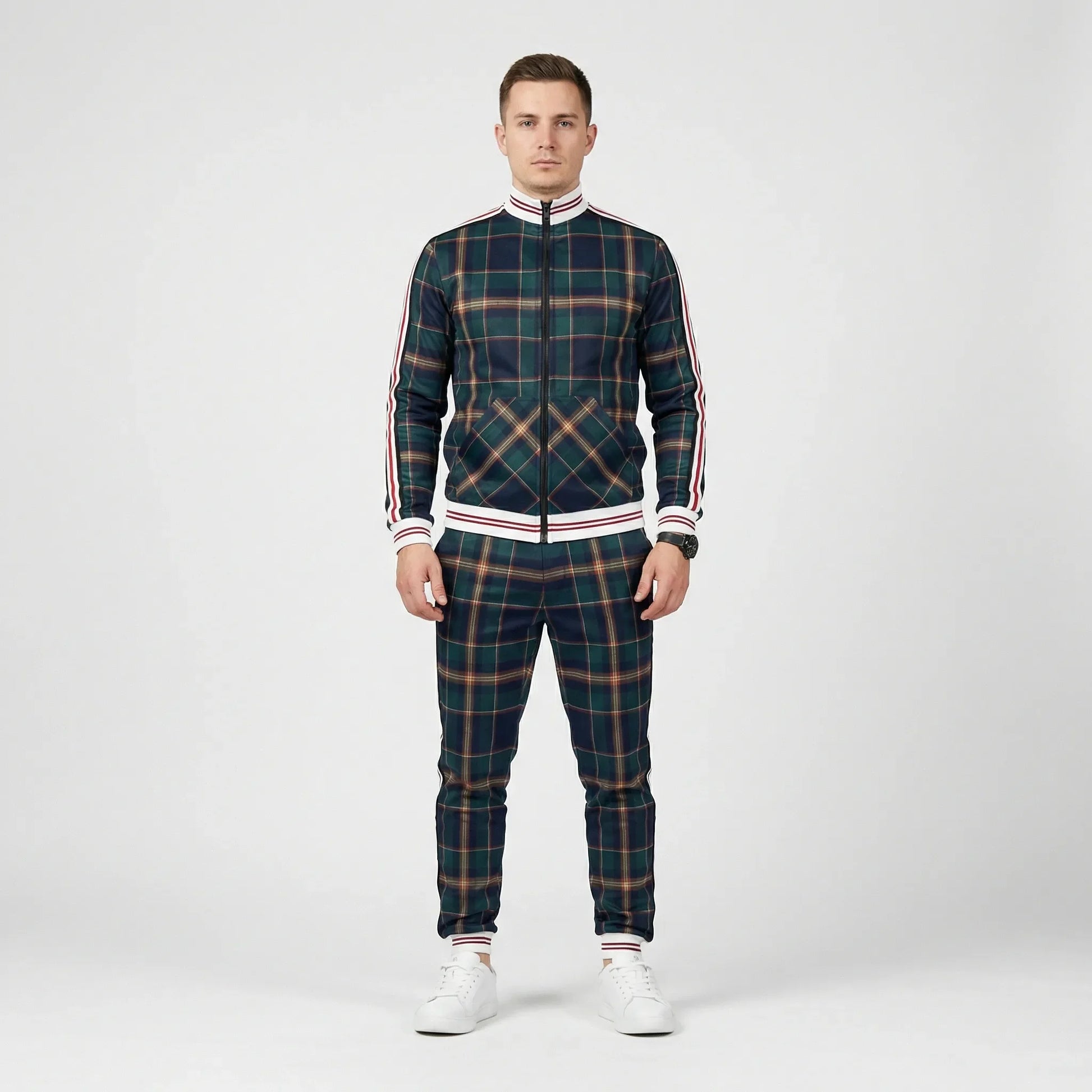Slim Fit Tracksuit With Stand-Up Collar - Riccardo