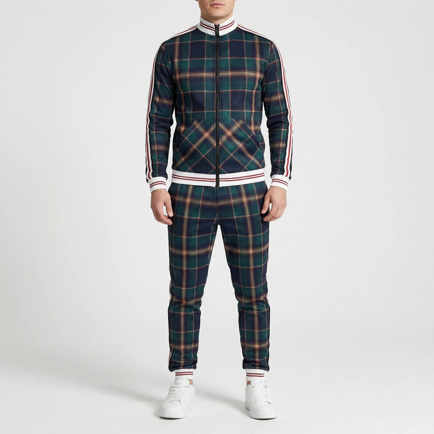 Slim Fit Tracksuit With Stand-Up Collar - Riccardo