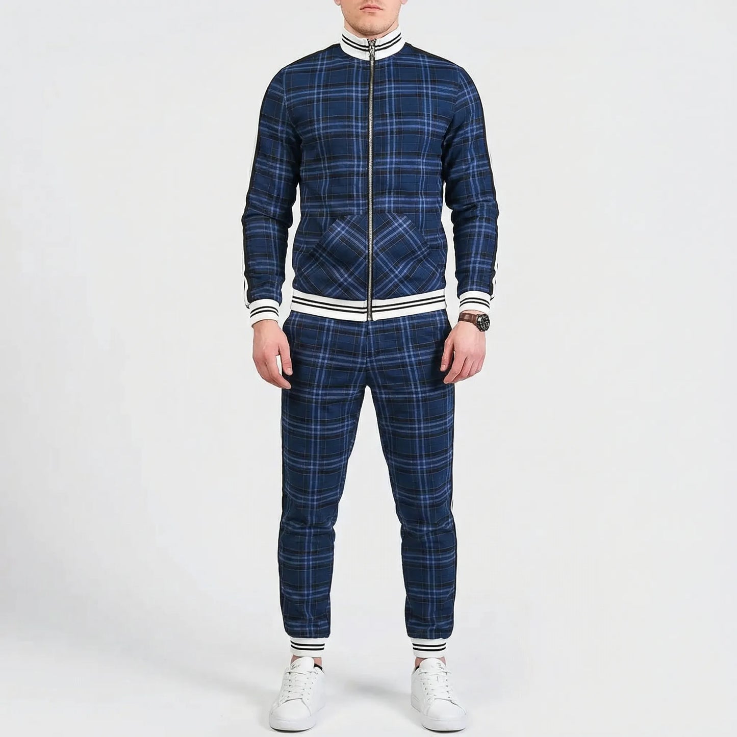 Slim Fit Tracksuit With Stand-Up Collar - Riccardo