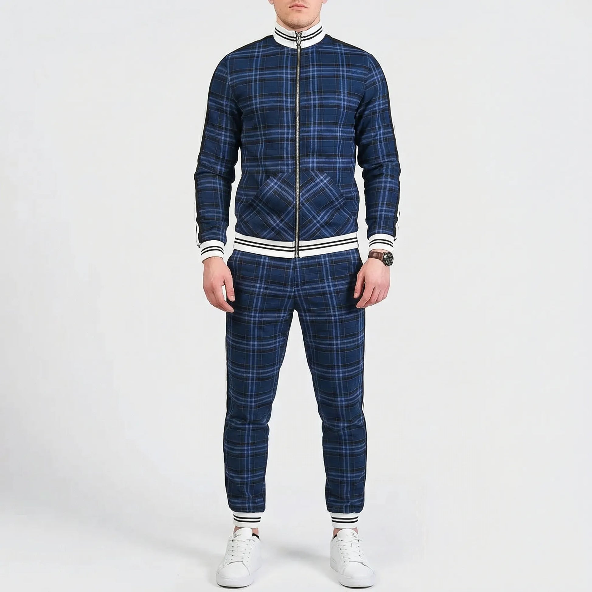 Slim Fit Tracksuit With Stand-Up Collar - Riccardo