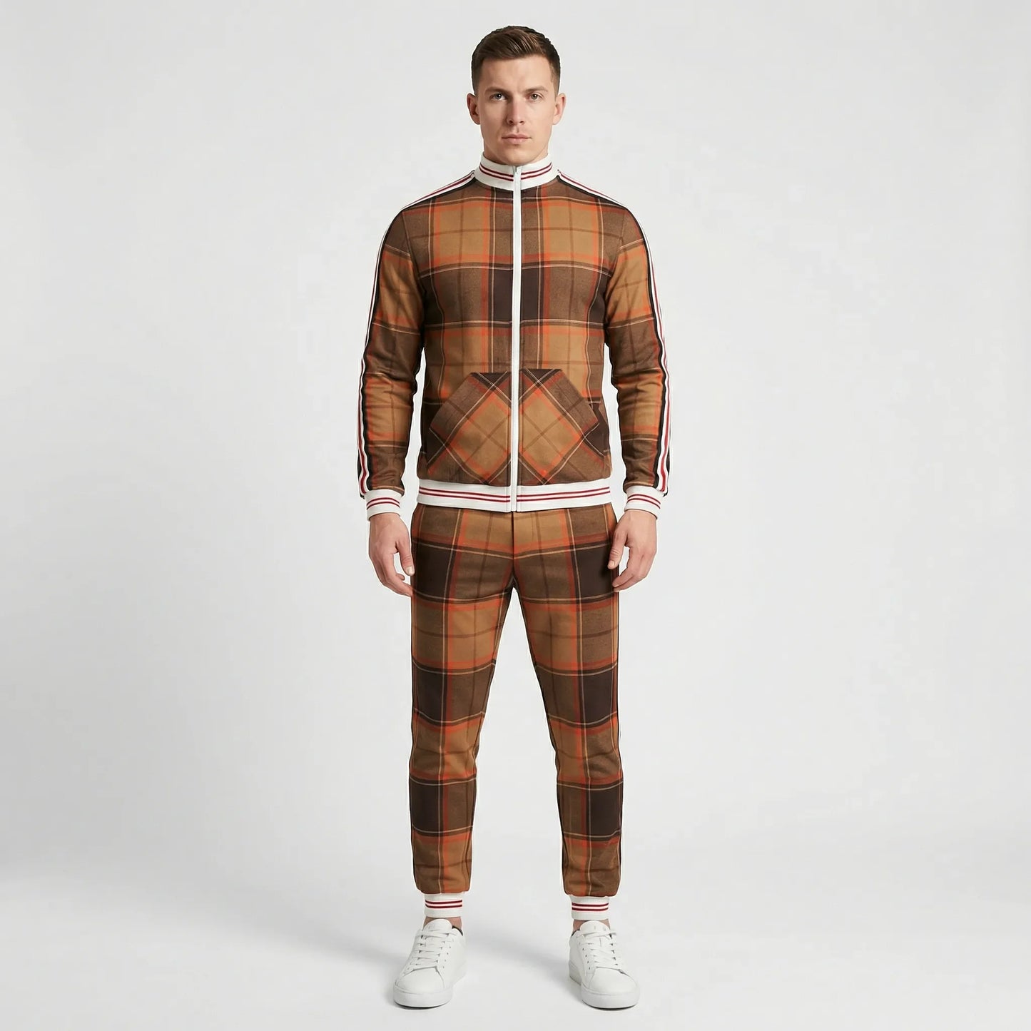 Slim Fit Tracksuit With Stand-Up Collar - Riccardo