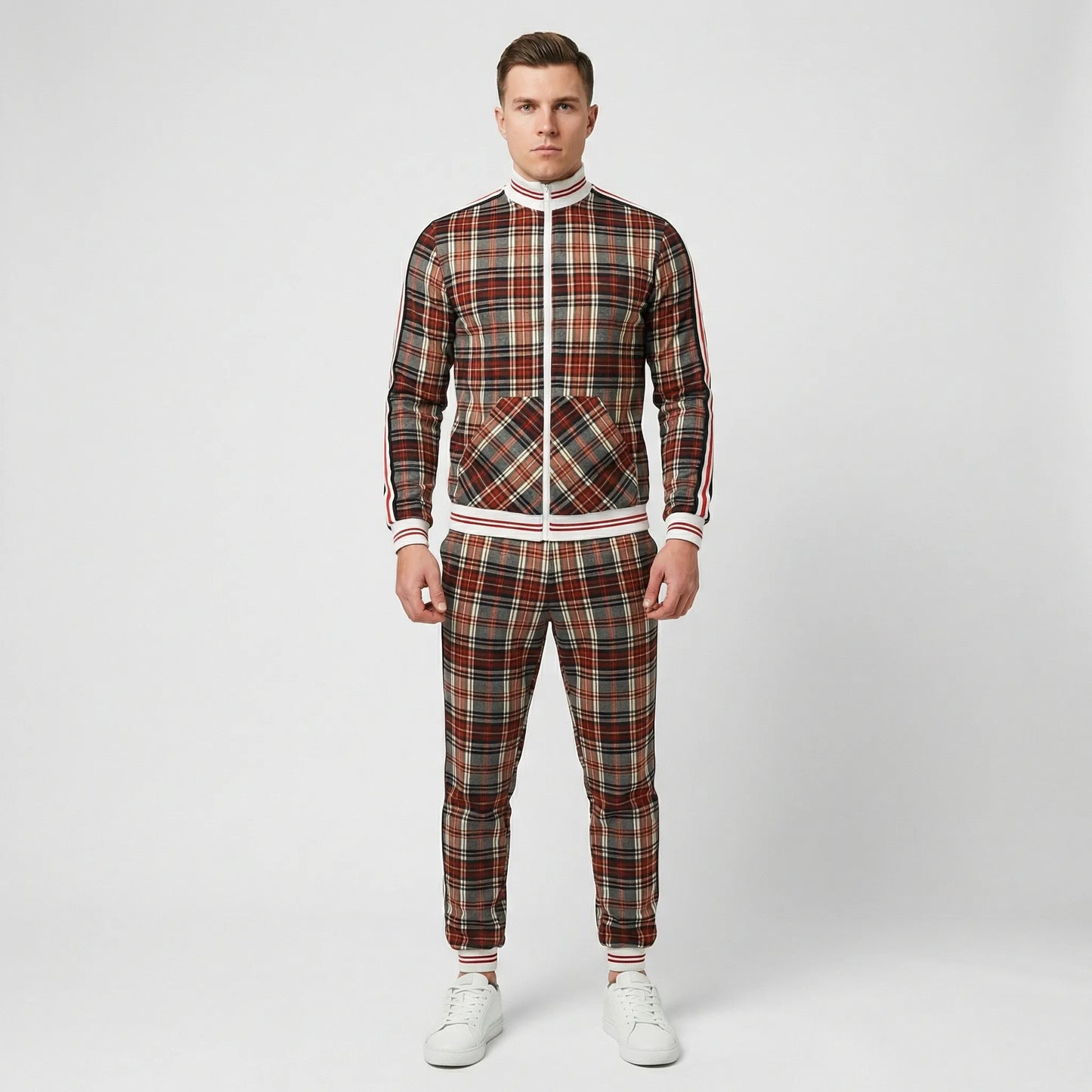 Slim Fit Tracksuit With Stand-Up Collar - Riccardo