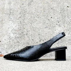 Orthopaedic Croco Brown Heels - Lara