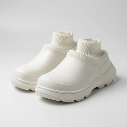 Slip-On Clog With Knitted Ankle Cuff - Madeline