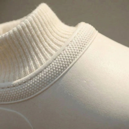Slip-On Clog With Knitted Ankle Cuff - Madeline