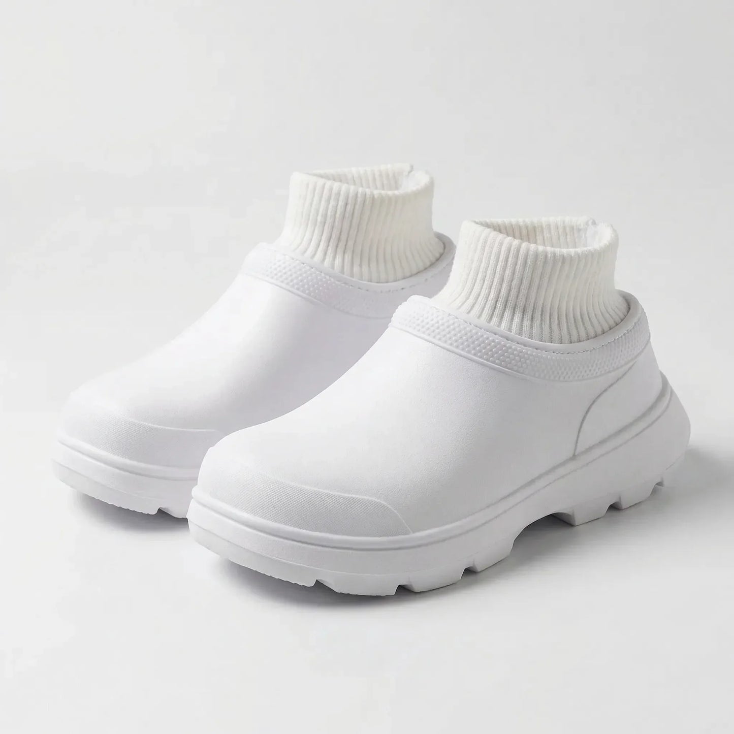 Slip-On Clog With Knitted Ankle Cuff - Madeline
