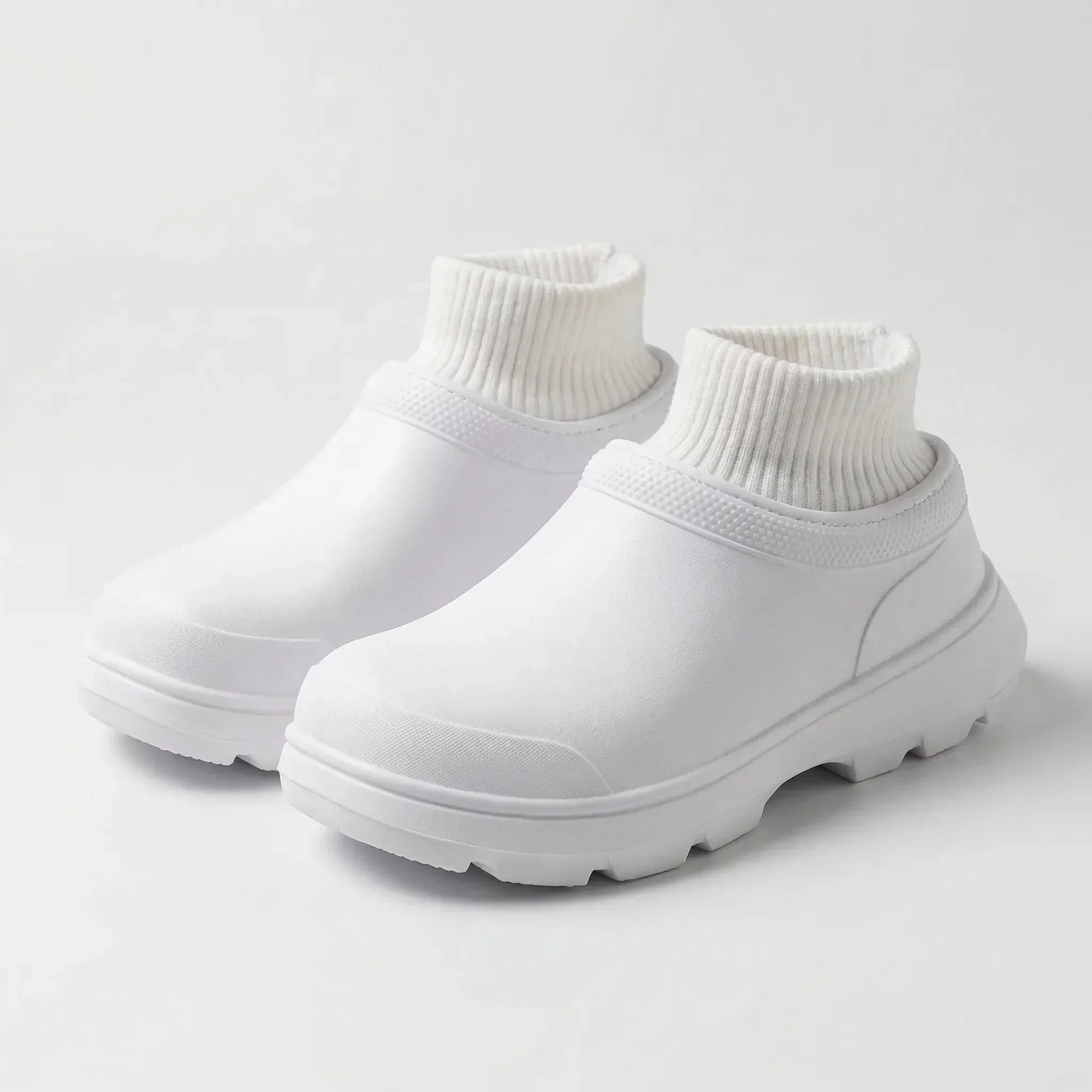 Slip-On Clog With Knitted Ankle Cuff - Madeline