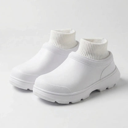 Slip-On Clog With Knitted Ankle Cuff - Madeline