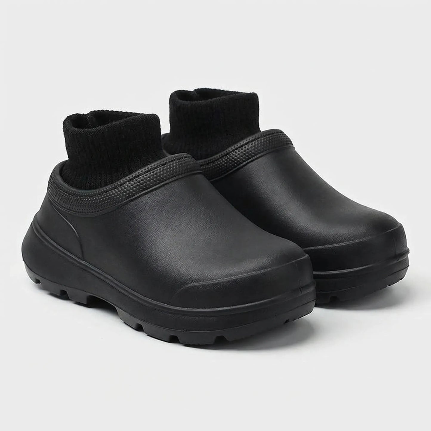 Slip-On Clog With Knitted Ankle Cuff - Madeline