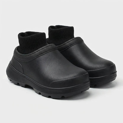 Slip-On Clog With Knitted Ankle Cuff - Madeline