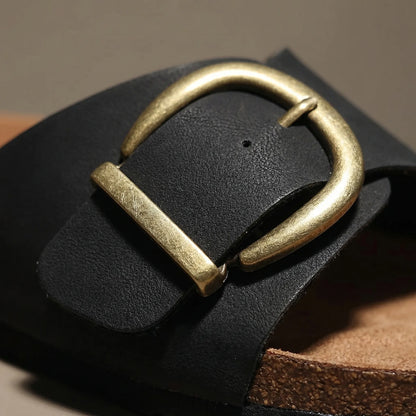 Slip-On Flat Sandal With Buckle Strap - Dianne