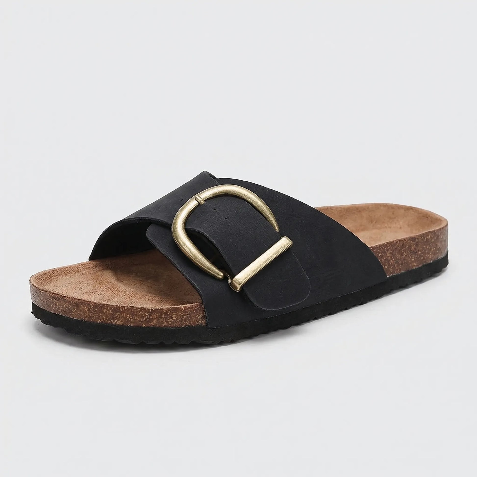 Slip-On Flat Sandal With Buckle Strap - Dianne