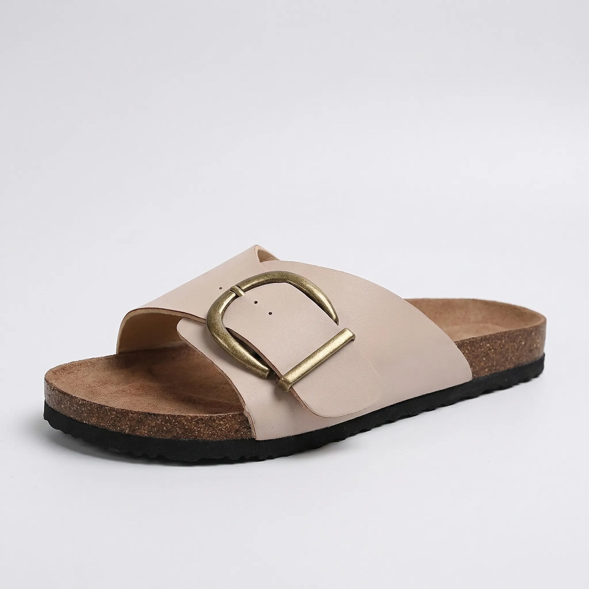 Slip-On Flat Sandal With Buckle Strap - Dianne