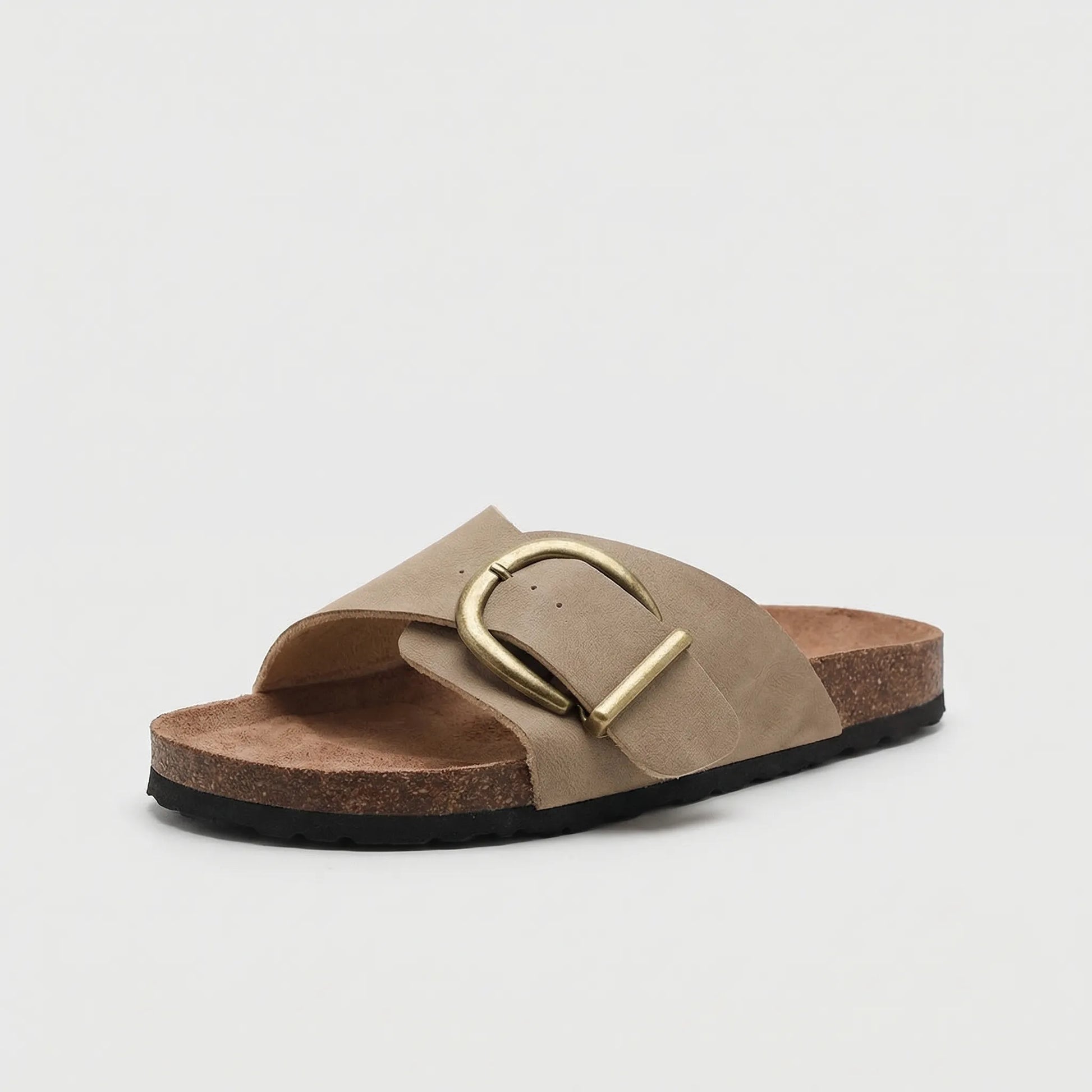 Slip-On Flat Sandal With Buckle Strap - Dianne