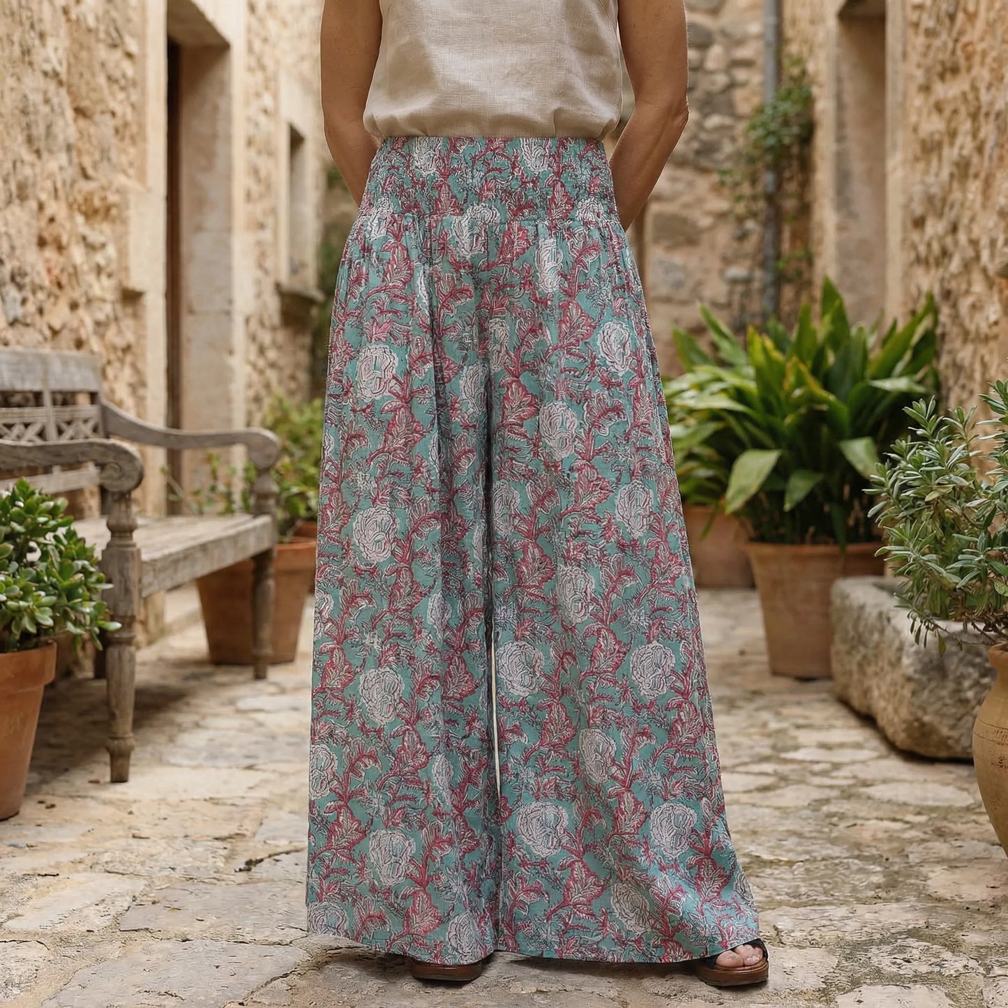 Smocked Waistband Trousers - Felina