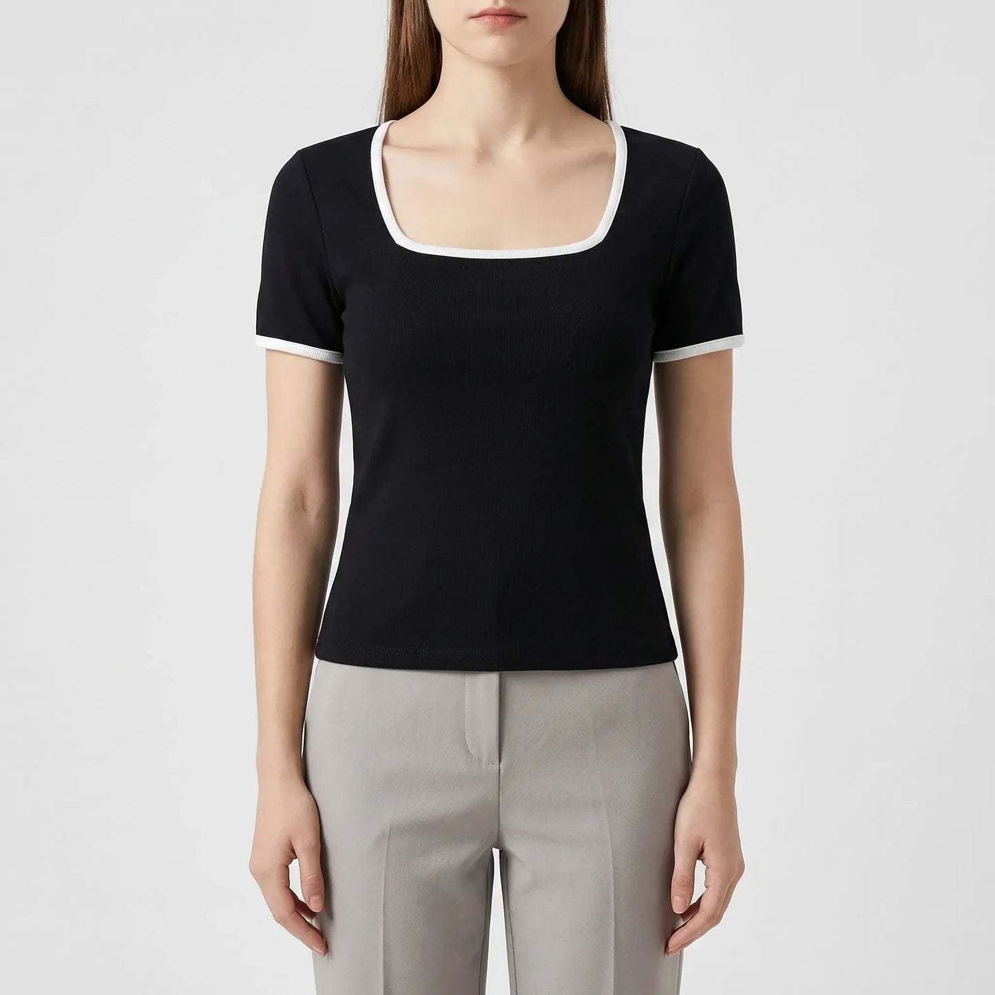 Square Neck Short Sleeve Top - Sarah