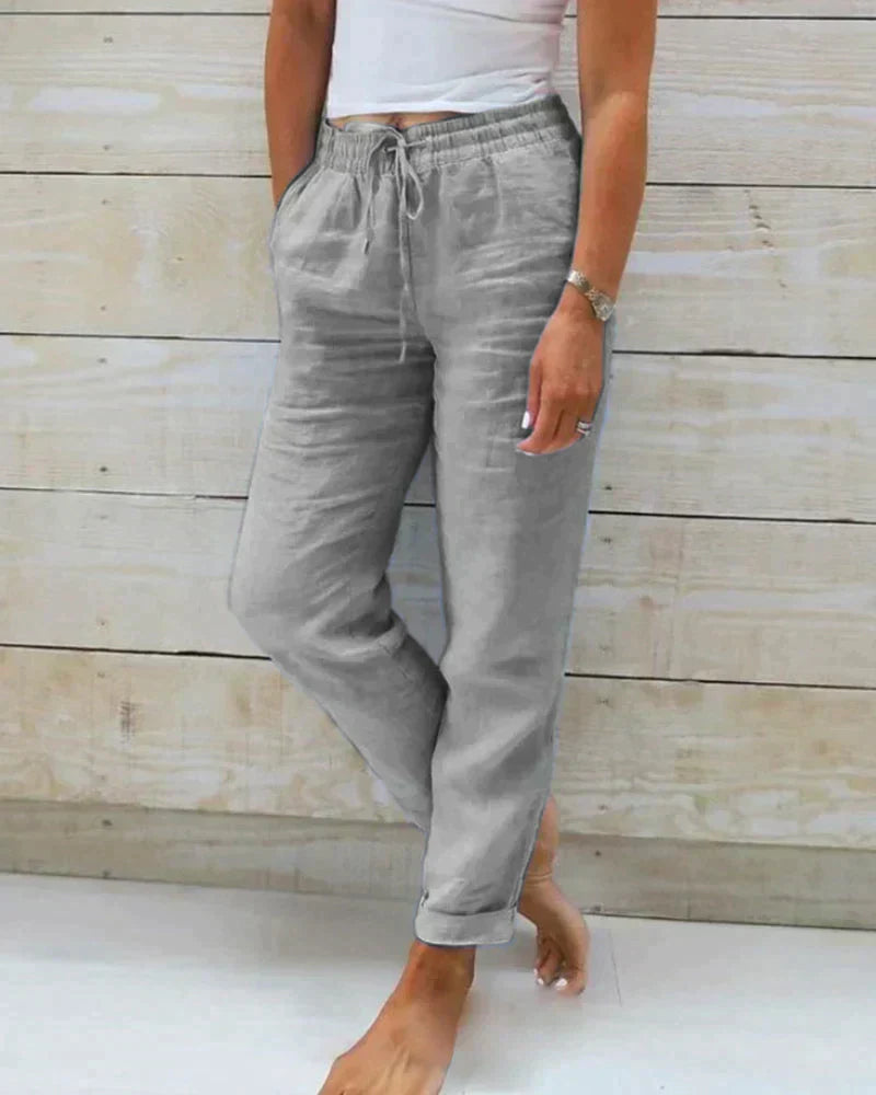 Lightweight linen trousers for women - Hannah