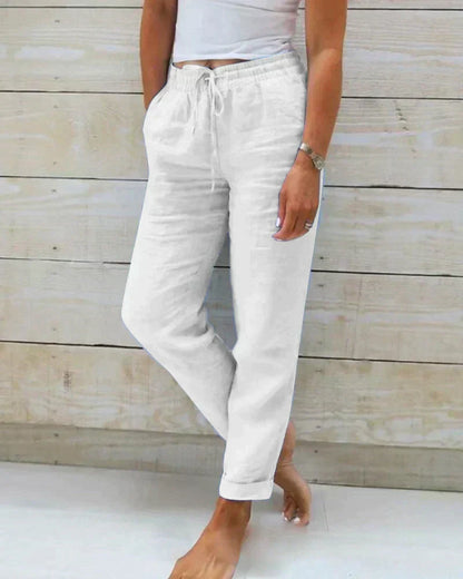 Lightweight linen trousers for women - Hannah