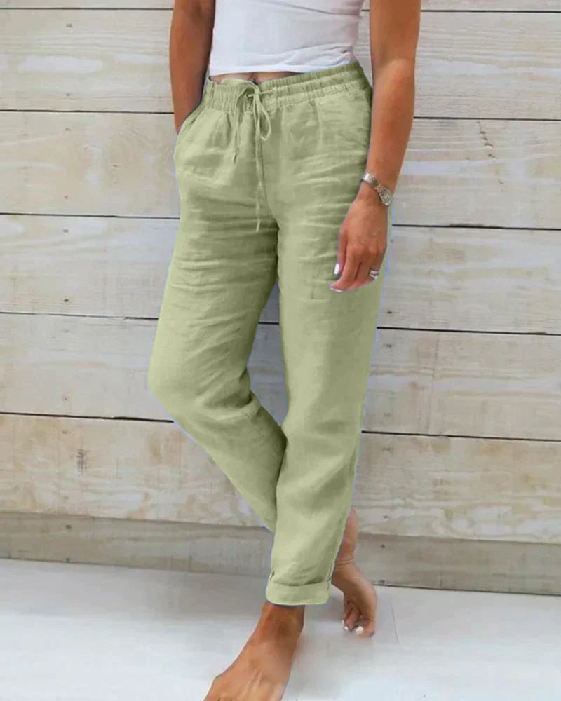 Lightweight linen trousers for women - Hannah