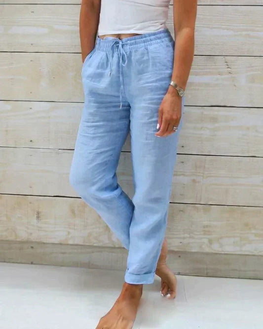 Lightweight linen trousers for women - Hannah