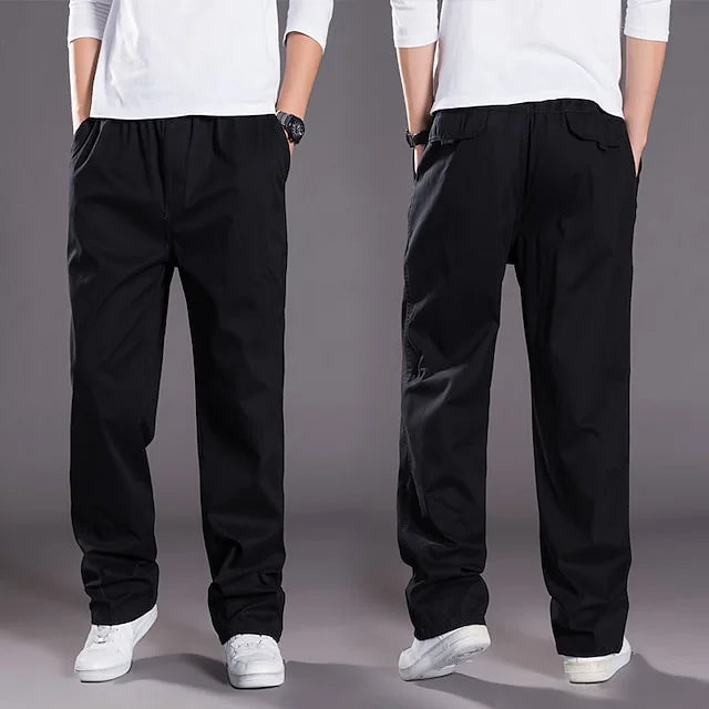 Straight-Cut Cargo Trousers With Elasticated Waist - Terrance