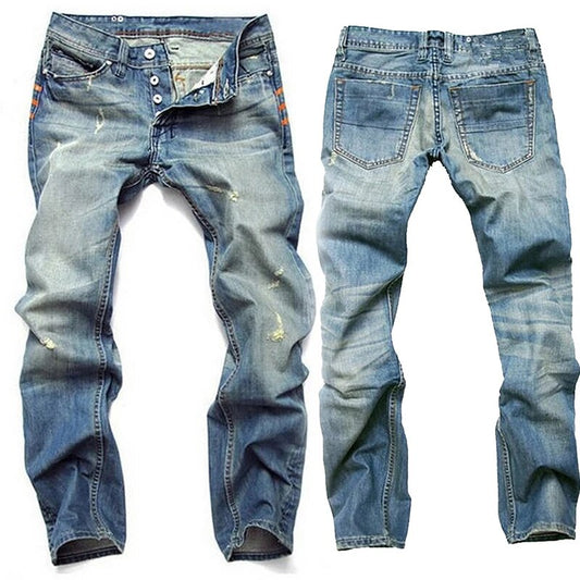 Straight-Cut Men's Jeans With Distressed Details - Dewey